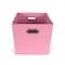 John Louis Home Fabric Bins, Canvas, Pink, 11 in W BIN-C-C08 - alternate 3